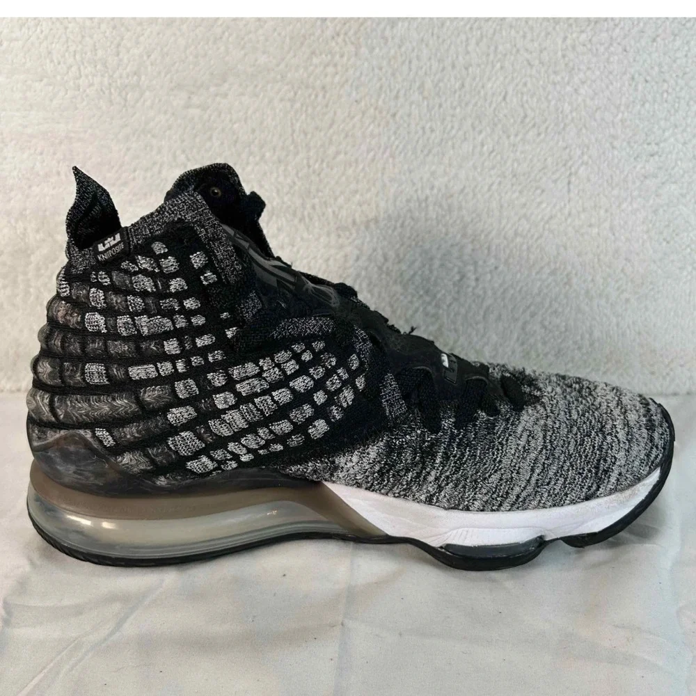Nike LeBron 17 Black White Grey Basketball Shoes BQ3177-002 Mens 7.5